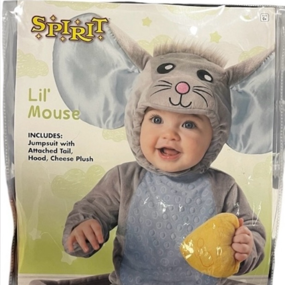 Spirit lil mouse Costume - Gray 0-6 months new in package